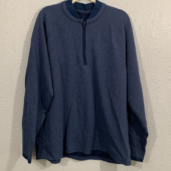 Adidas Collegiate Navy Melange 1/2 Zip Club Sweater/Sweatshirt size 2XXL - Picture 3 of 8